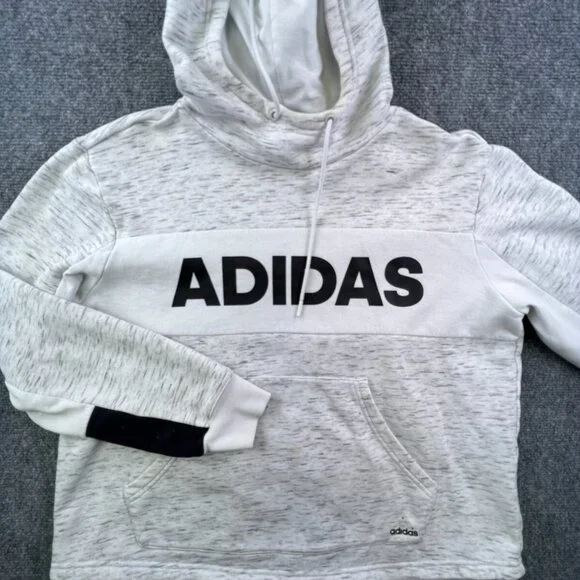 adidas Shirts Adidas Pullover Hoodie Size Large White Heather